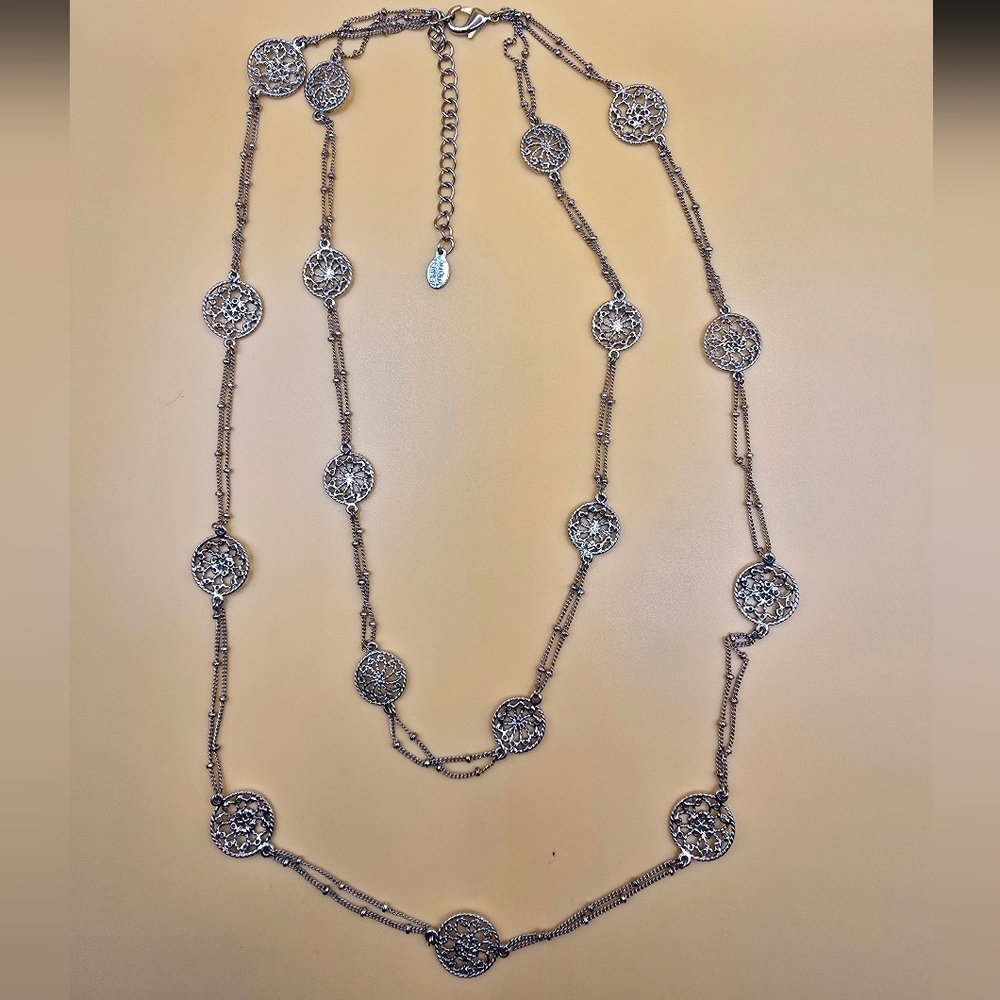Bijoux Terner Silver Filigree Station Necklace
